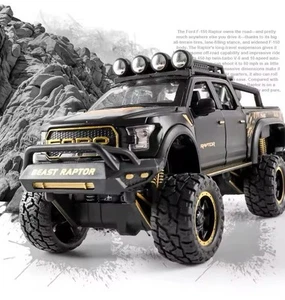 New 1:24 Pickup Trucks Boys F150 Raptor Diecast Metal Model Car Sound Gift UK - Picture 1 of 11