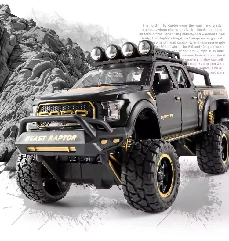 New 1:24 Pickup Trucks Boys F150 Raptor Diecast Metal Model Car Sound Gift UK - Image 1 of 4