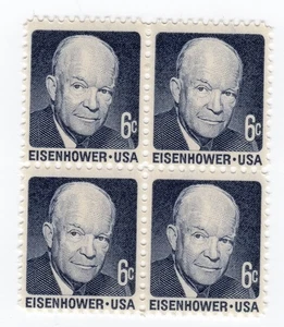 Scott #1393 Dwight Eisenhower Block of 4 Stamps - MNH - Picture 1 of 1