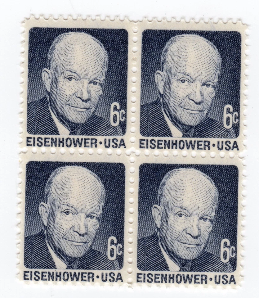 Scott #1393 Dwight Eisenhower Block of 4 Stamps - MNH - Image 1 of 1