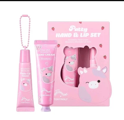 TONYMOLY x Squishmallow Patty the Cow Juego de 2 piezas crema de manos y brillo de labios Foto 1 de 3