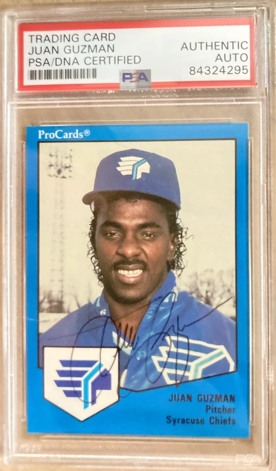 Juan Guzman 1989 ProCards #797 Rookie Card PSA DNA Auto Jays 92 And 93 Champ - Image 1 of 2