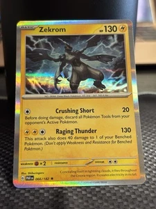 Zekrom Pokémon Card Rare Holo Crushing Short Raging Thunder ERROR CARD - Picture 1 of 3