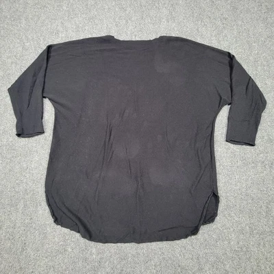 INC International Concepts Sweater Womens 1X Black 3/4 Sleeve Knit Pullover Top - Image 1 of 4