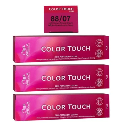 Wella Color Touch Plus 3 x 60 ml 88/07 hellblond intensiv natur braun Intensivtö