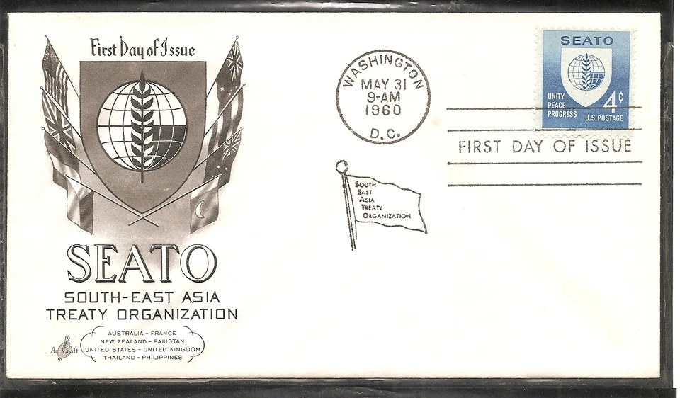 US SC # 1151 SEATO FDC. BLK4. Artcraft Cachet - Image 1 of 1