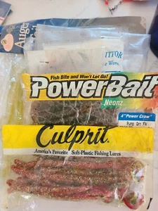 5 Vintage Power Bait  Culprit Casey's  4 " Worms Lures  - Picture 1 of 2