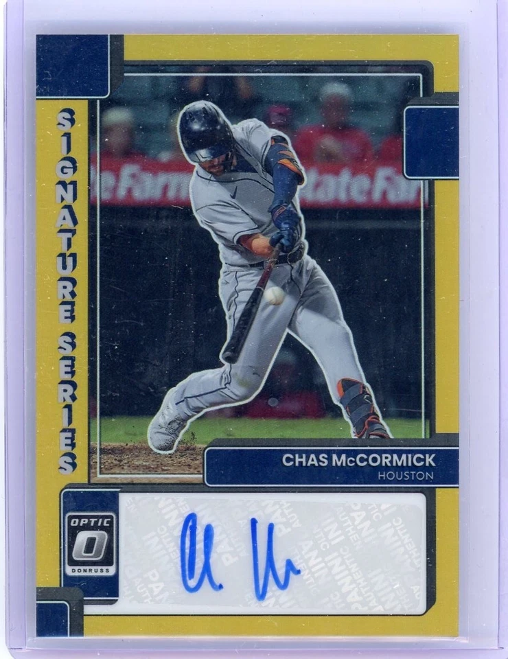 Chas McCormick 2022 Panini Donruss Optic Signature Series gold prizm #'d 06/10 - Image 1 of 4