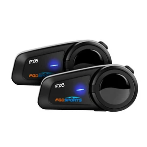 2X FX6 Gegensprechanlage Motorrad Intercom Bluetooth Headset 1000M 6 Reiter FM - Bild 1 von 13