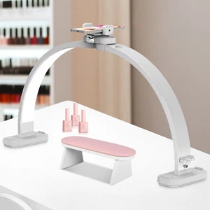 Luz de media luna para escritorio de uñas con soporte para teléfono, luz mejorada de 28 pulgadas - Imagen 1 de 5