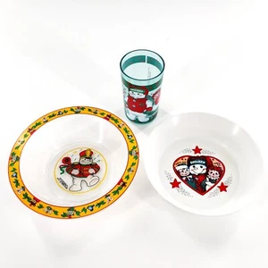 Vintage Raggedy Ann Andy Snowden Children Kids Plastic Bowls & Cup Set - Picture 1 of 11