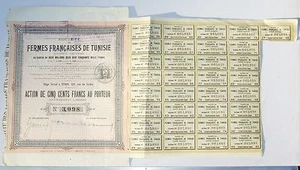 Tunisie - Siège à Tunis 120 Rue de Serbie - Ste des Fermes Françaises de 1918 - Picture 1 of 1