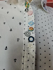 By True Live Nautical Polka Dot Matilda Teens Size L Top Blouse #c - Picture 1 of 12