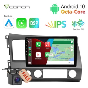 CAM+ 10.1" Android 8-Core Car Radio Stereo GPS CarPlay for Honda Civic 2007 2008 - Picture 1 of 12