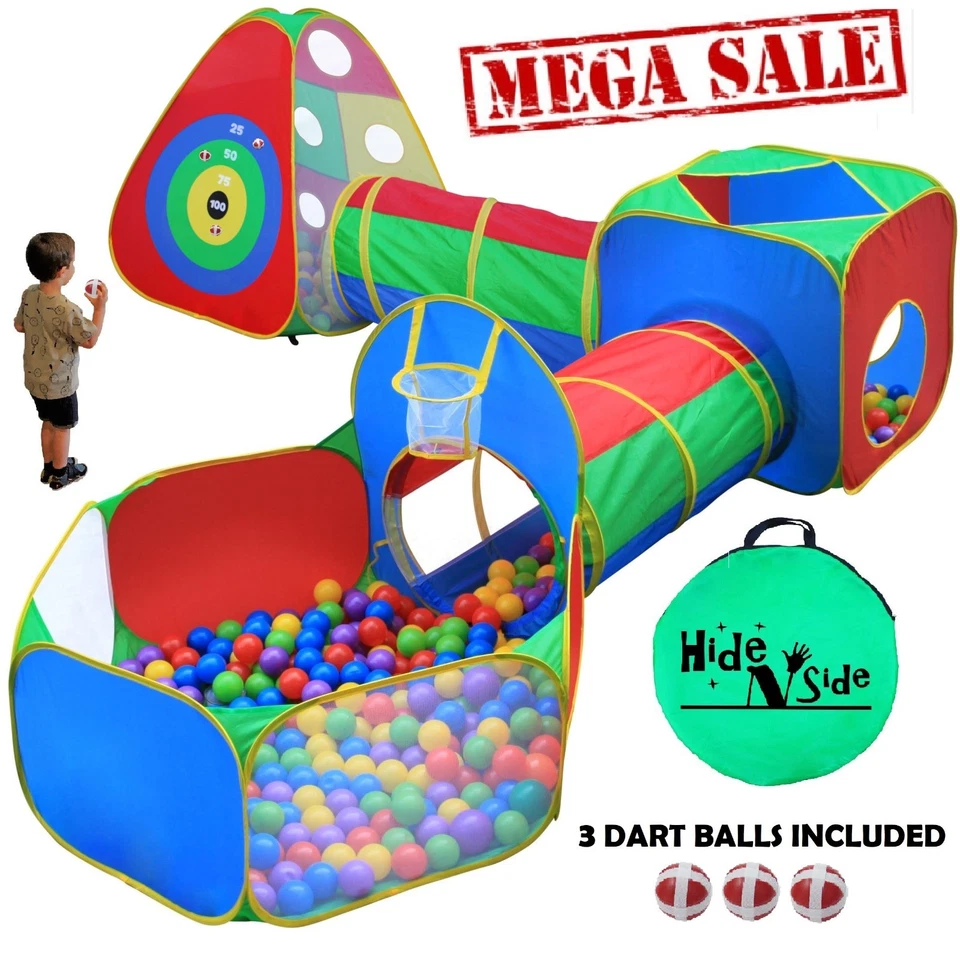 Fun Gift Kids Ball Pit Play Tents, Tunnels, Dart &Target Walls, FREE Fast Ship!! - Image 1 of 4