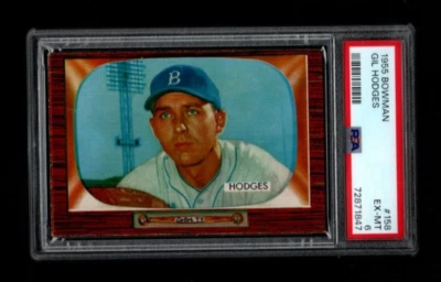 1955 Bowman # 158 Gil Hodges PSA 6 Ex-Mt - Image 1 of 2