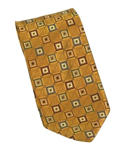 Jos A. Bank Signature Collection Silk Tie Gold Geometric Pattern - Picture 1 of 8