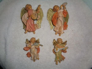 4 Vintage Hanging Angels w/Instruments Italy Resin - Picture 1 of 4