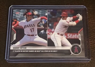 2021 TOPPS NOW #457 SHOHEI OHTANI - 1ST EVER NAMED ALL STAR AS DH AND PITCHER - Image 1 of 2