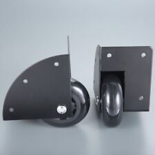 2x Black Caster Flexible Recessed Tilt Wheel for Flight Case Chair Table Cabinet