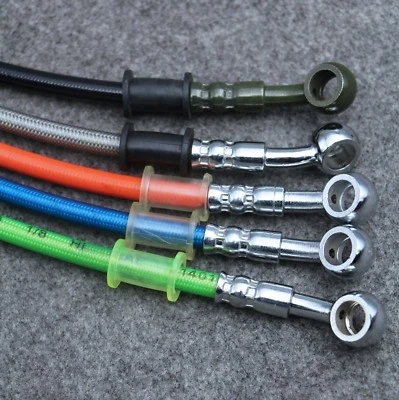 M10 Braided Brake Clutch Oil Hoses Lines Pipes Cables 350-2200mm Motorcycle Bike - Image 1 of 4