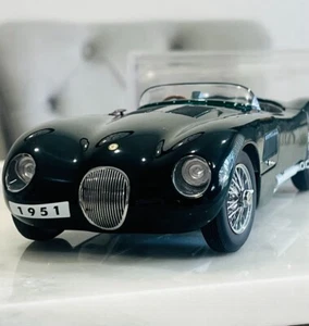 1951 Jaguar 120 C 1/18 Model Car Nice Heavy Diecast Racing Green Rare Autoart - Picture 1 of 15
