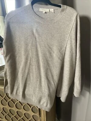 Suéter Pullover Asimétrico Tejido Cachemira Beige Abertura Frontal Inhabit Xs Petite Foto 1 de 4