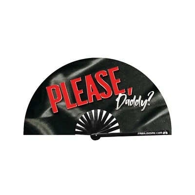 Please Daddy Fan 紫外线发光竹咔嗒风扇 FabulousMe® 用于派对和电路 — 第 1/2 张图片
