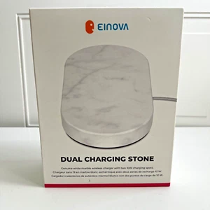 EINOVA 10W Qi Wireless Dual Charging Stone White Marble New Boxed - Photo 1 sur 7