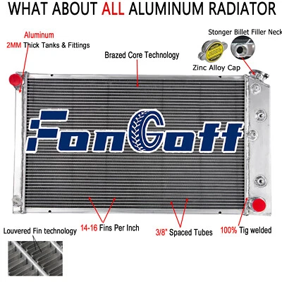 Fit 1968 1969 1970 71 1972 Chevelle GTO Cutlass Lemans 7.4L CC161 3 Row Radiator Foto 1 de 4