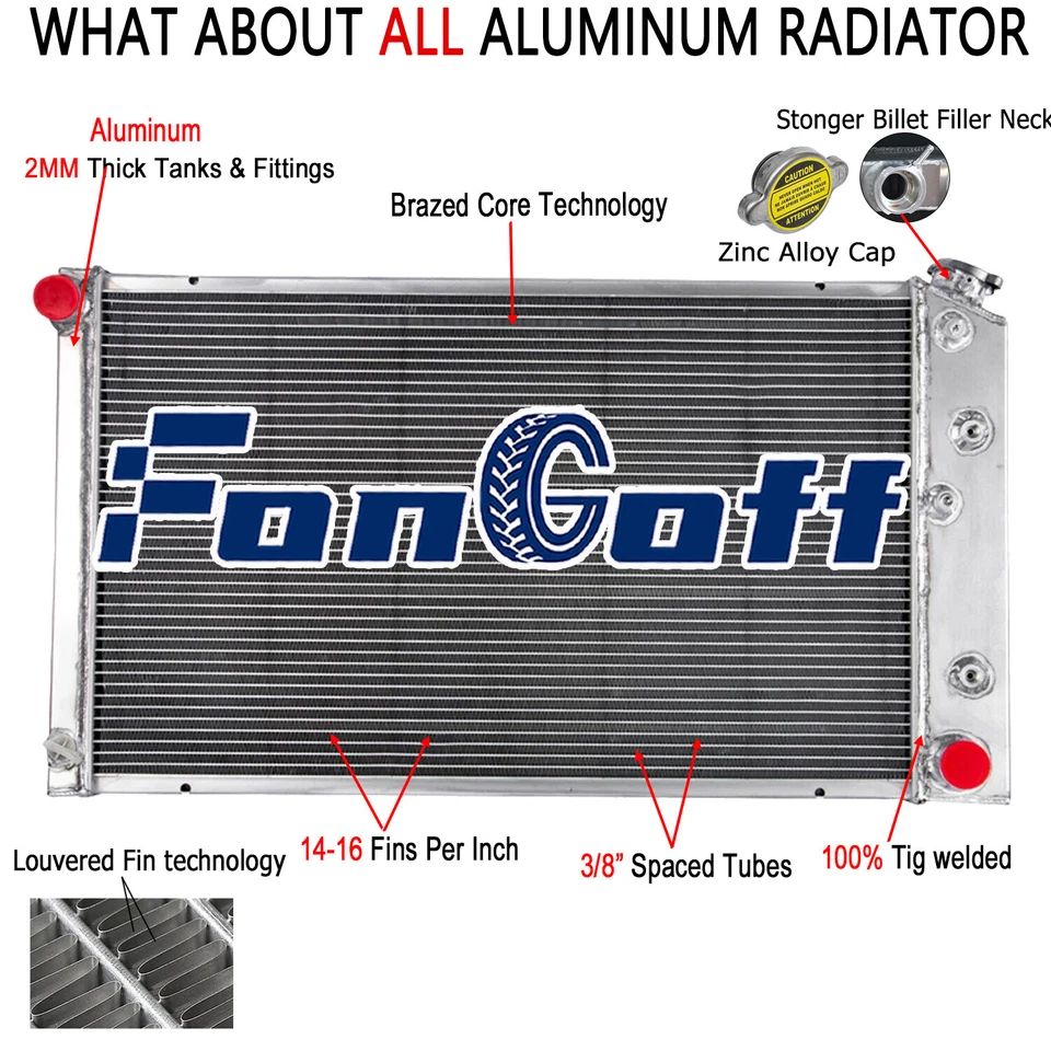 Fit 1968 1969 1970 71 1972 Chevelle GTO Cutlass Lemans 7.4L CC161 3 Row Radiator Foto 1 de 4