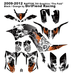 Raptor 700 Graphics 09-12 DFR “Fold” Black Orange Full Wrap Raptor700 ATV - Picture 1 of 6