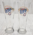Miller Lite Green Bay Packers Tall Pilsner Beer Glasses Set of 2