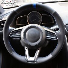 Black Suede Car Steering Wheel Cover for Mazda 6 Atenza CX-3 2018-2019 CX-5 2017