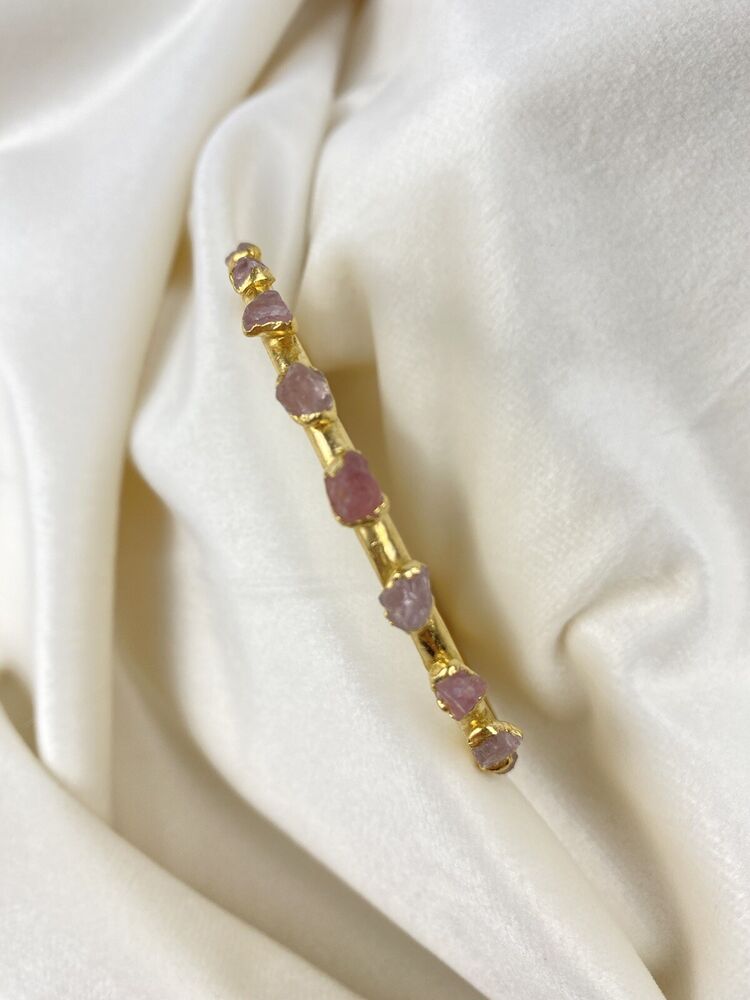 Rose Quartz Cuff bracelet bangle 