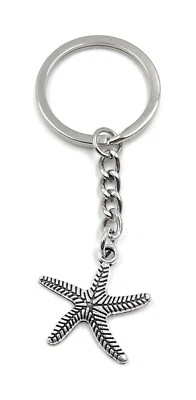 Starfish Sea Pattern Silver Key Ring Pendant - Image 1 of 3