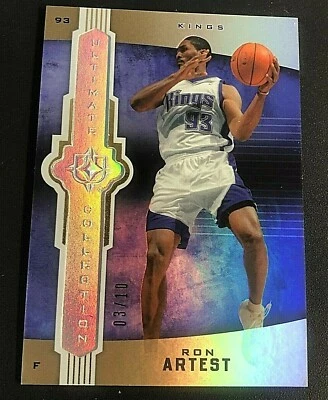 RON ARTEST 2007-08 Ultimate Collection FOIL Card #5 Serial #d /10 RARE!! Kings - Image 1 of 3