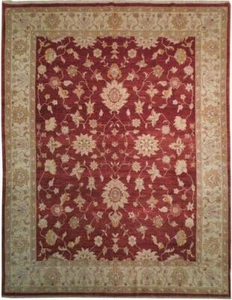 8' x 10' RED AND GOLD  Chobi Peshawar Silky Wool Rug 18578 - Picture 1 of 6