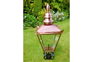 Kupfer Viktorianische Garten Straßen Post Lampe 90cm Vintage Laterne Top Metall Leuchte - Bild 1 von 3
