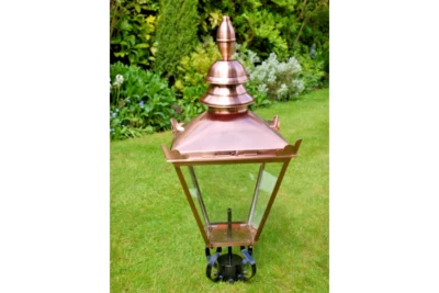 Copper Victorian Garden Street Post Lamp 90cm Vintage Lantern Top Metal Light  - Image 1 of 3