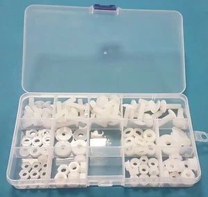 Nylon 66 Mushroom Head Screws, Washers, Nuts Assorted Set / Kit 140pcs Boxed  - Picture 1 of 3