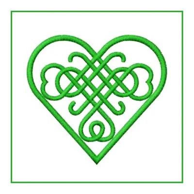Celtic Knot Heart in Green Counted Cross Stitch Pattern - Image 1 of 4