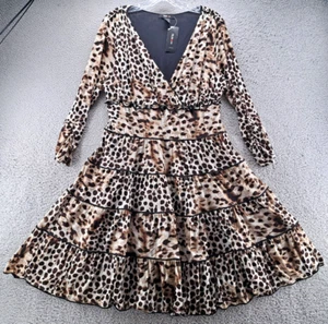 Style & Co abito svasato donna grande morbido leopardato stampa animalier Città del Capo nuovo con etichette - Foto 1 di 10