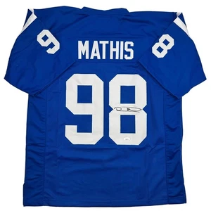 Autographed/Signed Robert Mathis Indianapolis Blue Football Jersey JSA COA - Picture 1 of 4