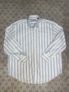 TOMMY BAHAMA Denim Shirt Mens Size XXL Blue White Stars Over Stripes Pattern - Picture 1 of 15