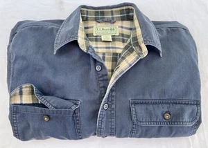 Camisa LL Bean Hurricane Hombres M-REG Azul Marino Lona Franela Forrada con Botones 0 FKC6 - Imagen 1 de 12