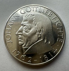 5 Mark 1964 J Deutschland BRD J.G. Fichte Silber Münze (1227) - Bild 1 von 2