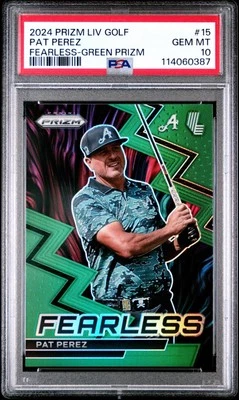 2024 Prizm LIV Golf Pat Perez Fearless Green Prizm /18 PSA 10 (POP 1) - Image 1 of 3