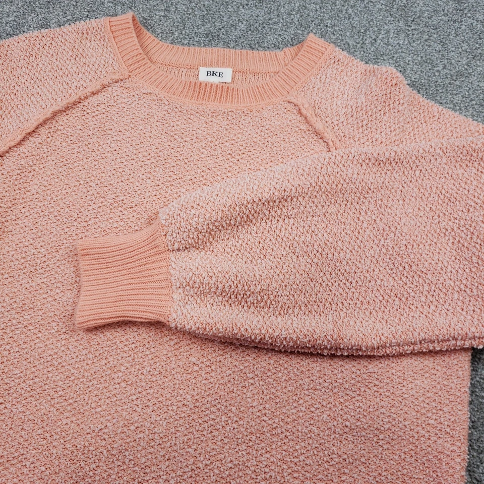 Suéter Pullover Hebilla BKE Para Mujer Manga Larga Neón Coral Nubby Talla Grande Foto 1 de 4