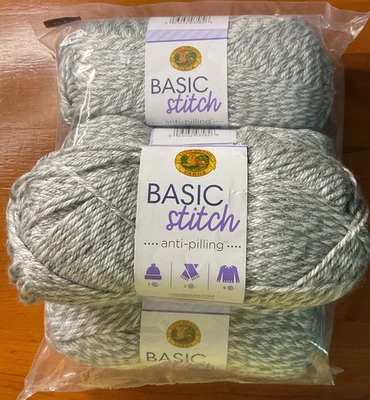 Nuevo (4) Hilo Anti-Pilling Puntada Básica Marca León Gris/Blanco 157 Yardas Cada 3 Oz Foto 1 de 4